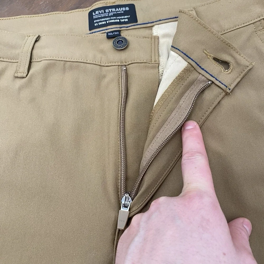 Levis XX Chino Standard Taper Pants Mens 32x30 Khaki Tan